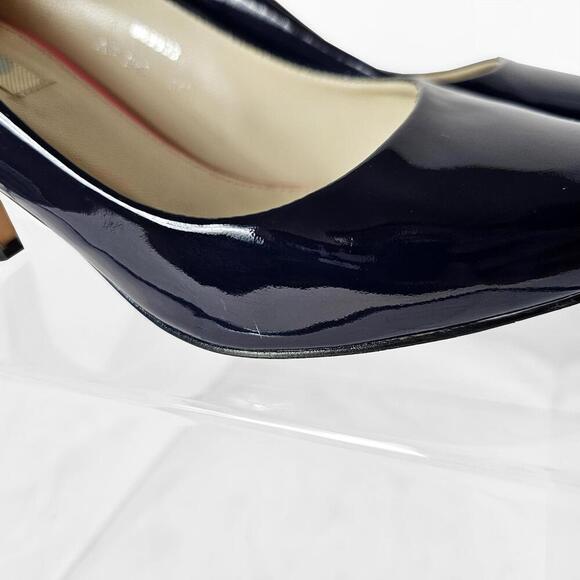 Boden Navy Patent Leather Women's Heels Size 36.5 EU 6/6.5 US - Picture 3 of 9